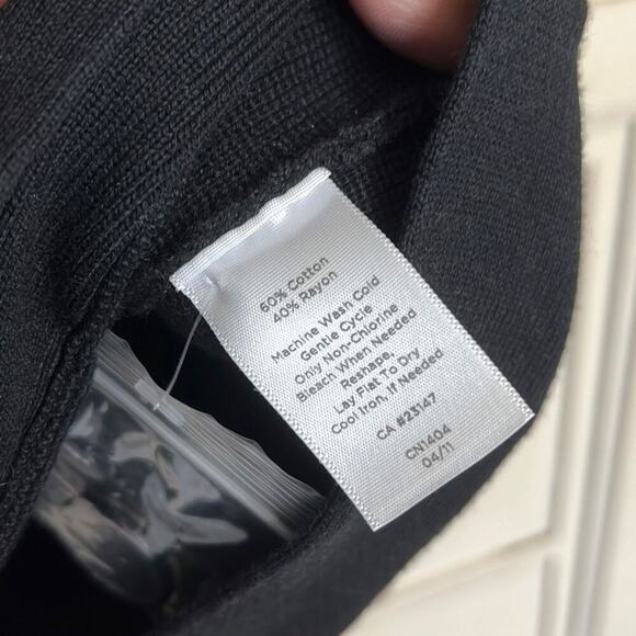 NWT Talbots size PM black button down jacket blazer sweater - Picture 4 of 4